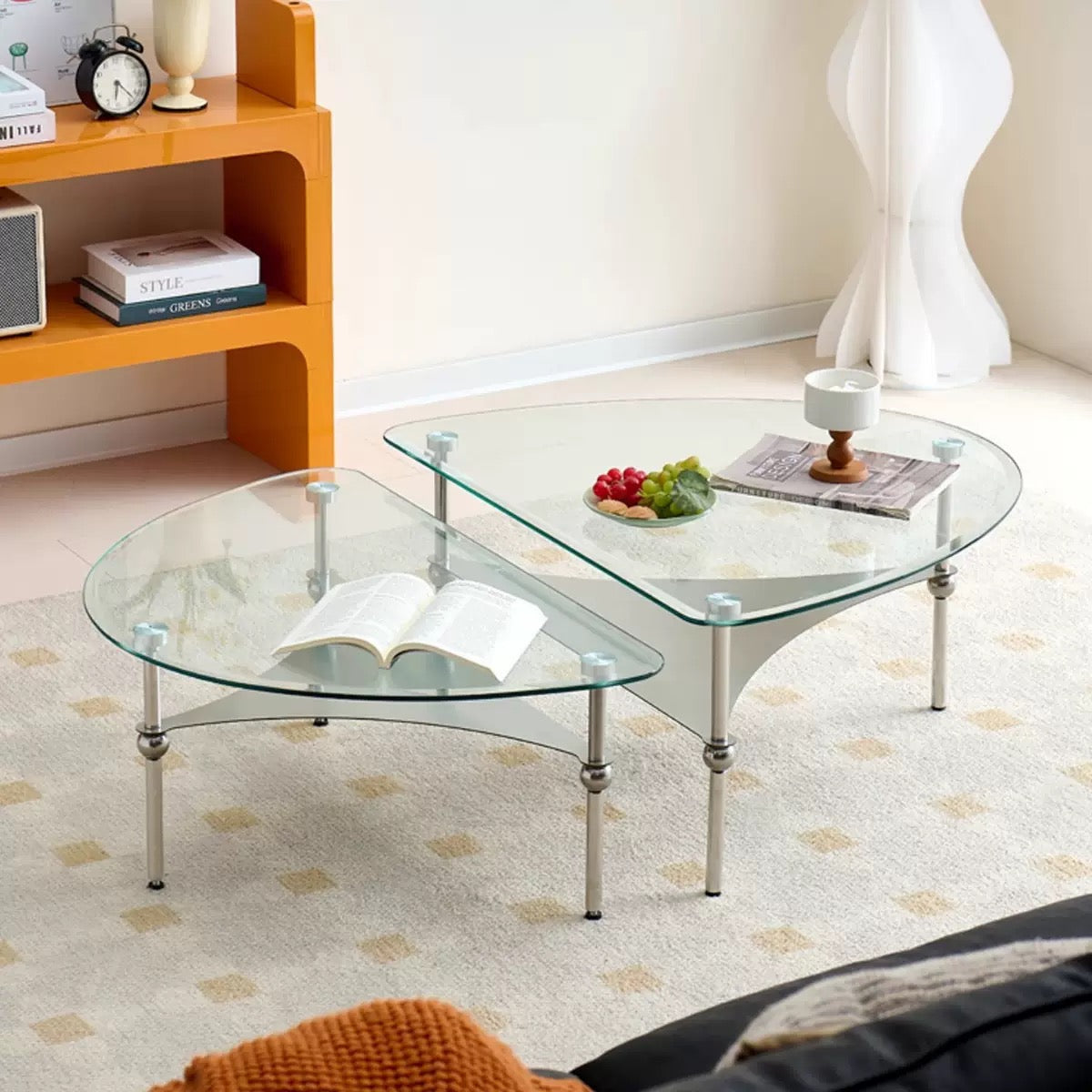 ガラスコンビローテーブル