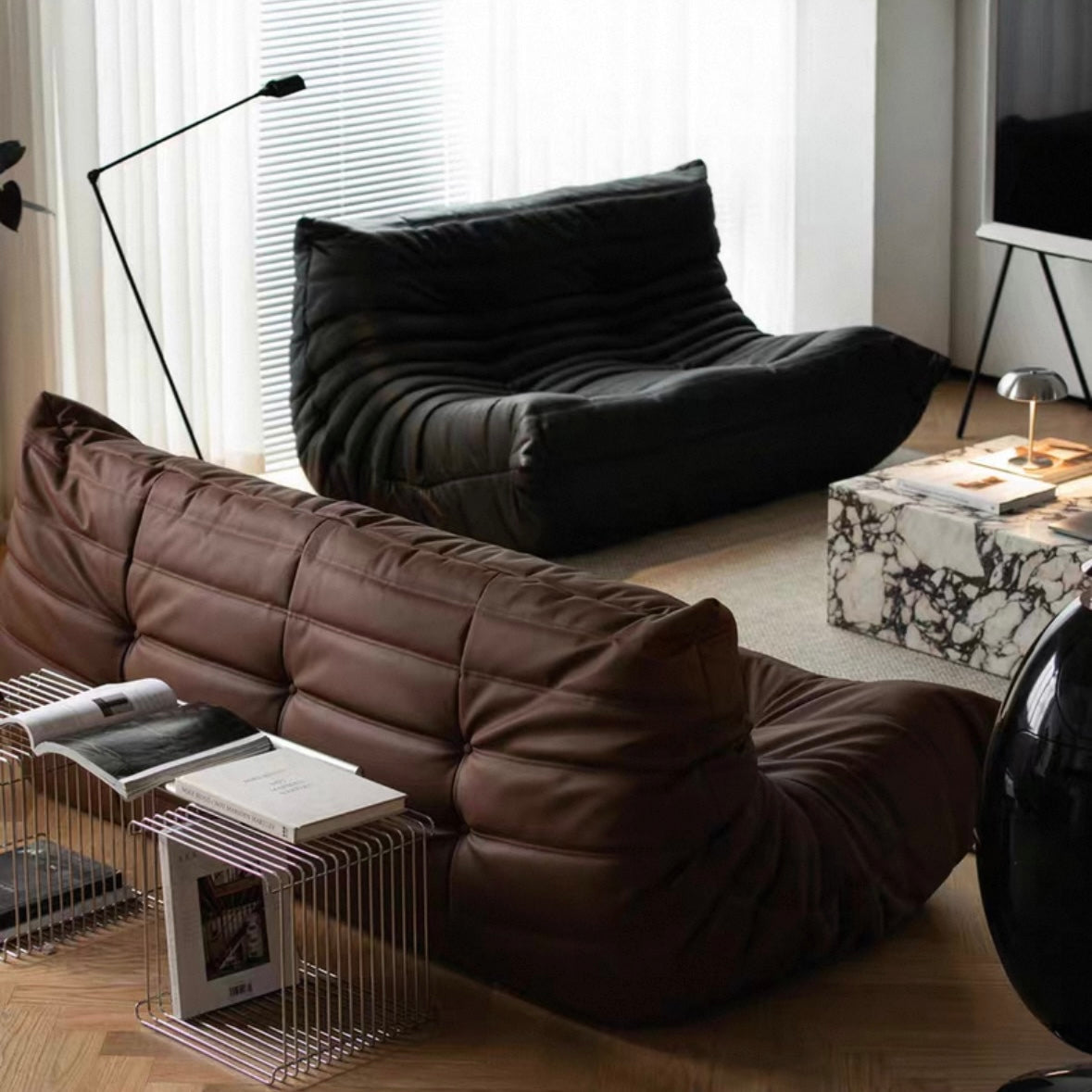 Hugソファ-トリプル（合皮レザー）